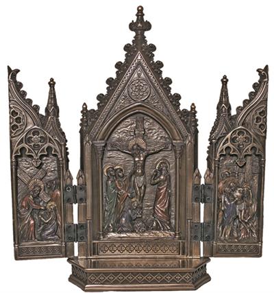 Calvary Triptych, 7x8" Bronzed Resin, # 93557|