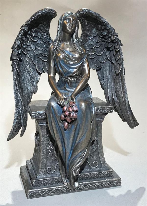 11" Mourning Angel in Bronzed Veronese Resin, # 93573