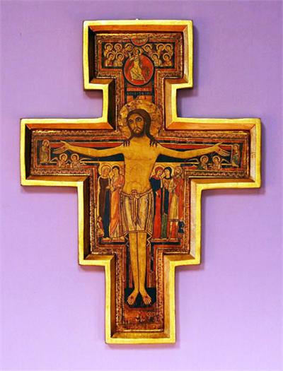 San Damiano Cross with a raised border, 17", 14612