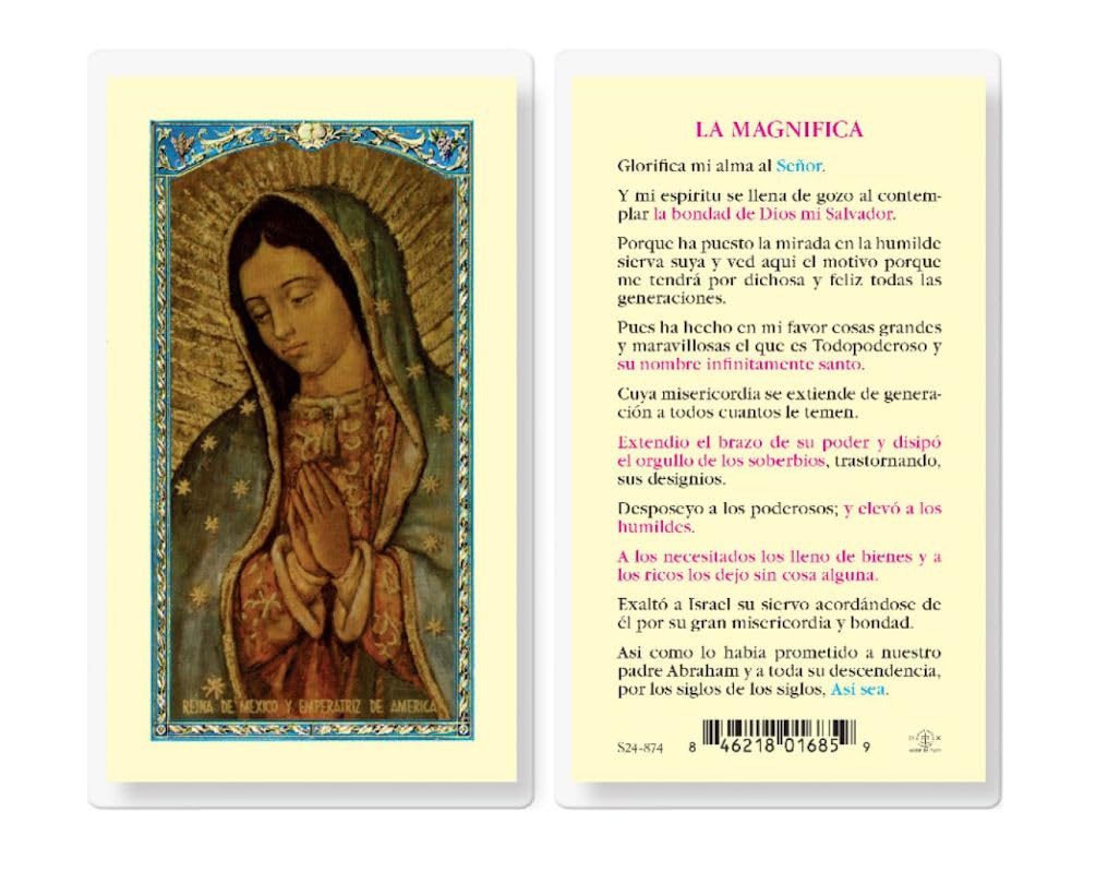 LA MAGNIFICA-VIRGIN GUADALUPE Spanish Laminated Holy Cards, 25-Count Value Pack, # 18384