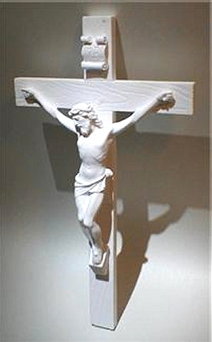 Beautiful 10" Crucifix, Resin, White, 95082