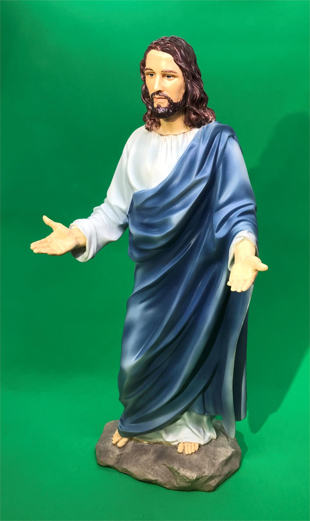 Welcoming Jesus Statue, Hand Painted Resin, 12", 95087|