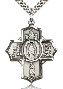 Apparitions Five - Way Medal 1-1/8" Sterling Silver, Your Choice of Chain, # 95472
