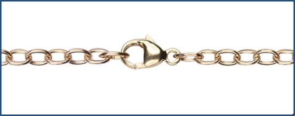 24" Open Cable Chain, 3.4mm wide, 14kt Gold Filled, # 9598
