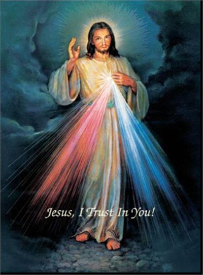 19" x 27" Poster of the Divine Mercy, Italian gold embossed, #, 96213