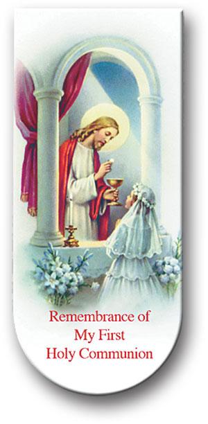 Magnetic Bookmark, 3", Girl First Communion, 10-Pack, # 96223|