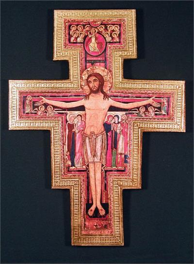 10" San Damian Crucifix on Wood, Made in Italy, # 9394