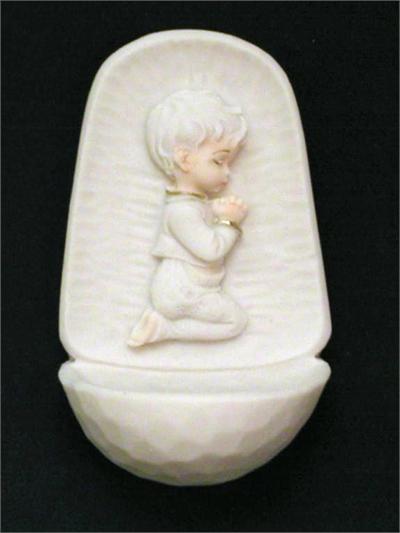 4.5" Praying Boy Holy Water Fonts. Made in Italy, 2-Count Value Pack, # 96488