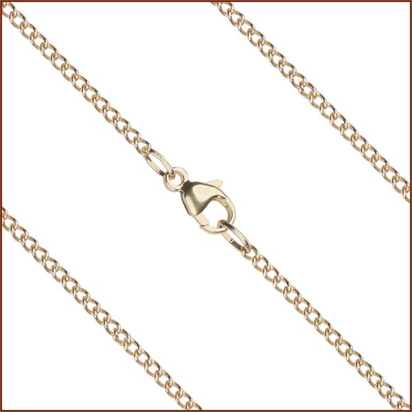18" Light Curb Chain, 1.4mm wide, Solid 14kt Gold, # 9714