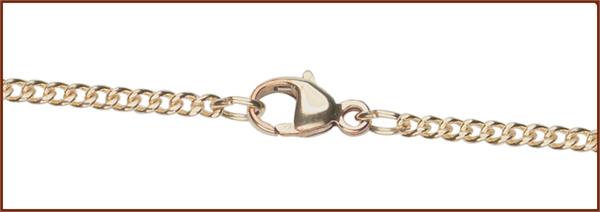 24" Medium Curb Chain, 1.9mm wide, Solid 14kt Gold, # 9721