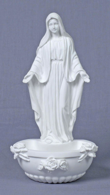 Our Lady of Grace Font, Resin, 7.5", White, 97191