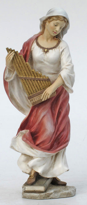 Saint Cecilia Statue, Resin, 8.5", Hand Painted, 97198