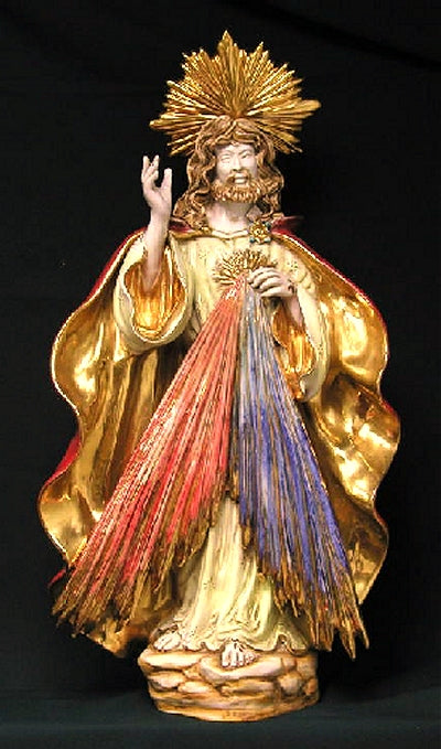 Divine Mercy by Carmine Apolito in hand-painted and hand-crafted ceramic, 14" x 26". Made in Italy., 97445