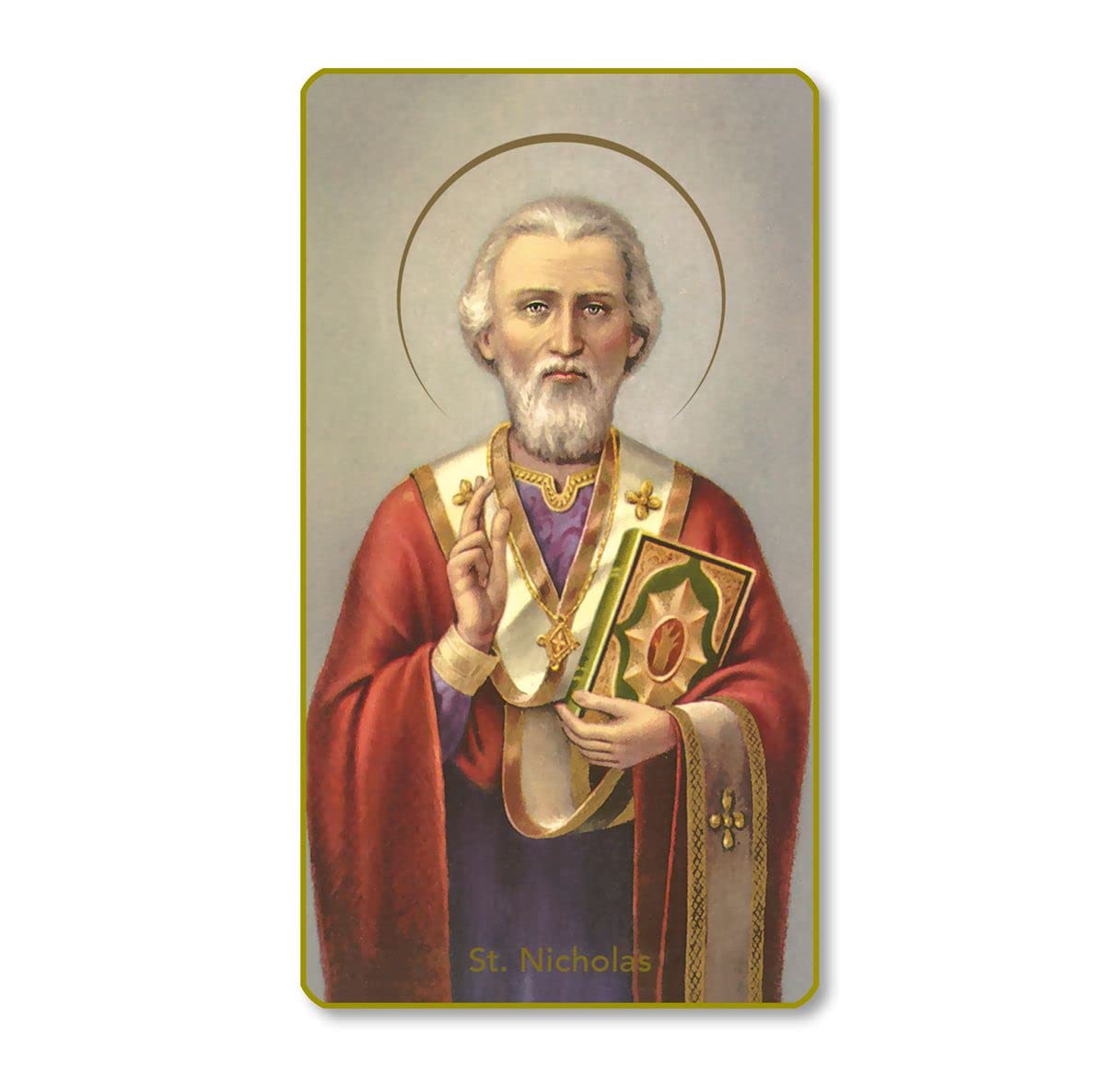 St. Nicholas Italian Paper Holy Cards, 2"x4", Blank Back, 100-Pack, # 6076