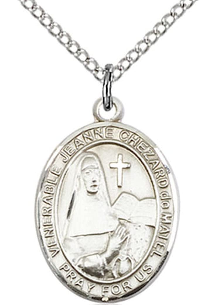 St. Jeanne Chezard Medal in Fine Pewter, 3/4" tall, Your Choice of Chain # 17078