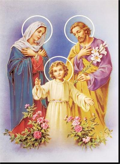 19" x 27" Poster of the Holy Family, Italian gold embossed, #, 98453