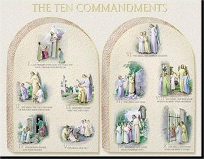 19" x 27" Poster of the Ten Commandments, Italian gold embossed, #, 98458