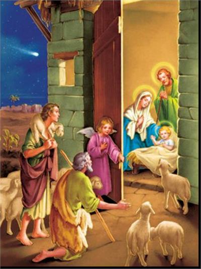 19" x 27" Poster of the Nativity, Italian gold embossed, #, 98465