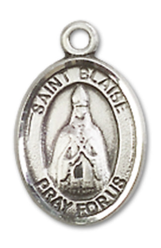 St. Blaise Charm Medal, Fine Pewter, 1/2", Your choice of chain, # 10311