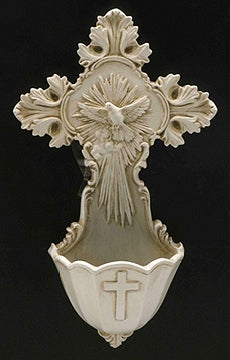 6" Antiqued Resin Ornate Holy Spirit Water Font, 2-Count Value Pack, # 99389|