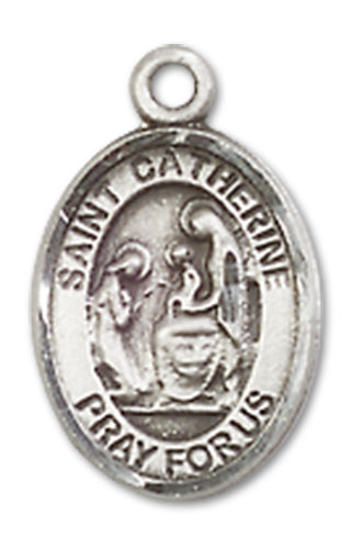 St. Catherine of Siena Charm Medal, Sterling Silver, 1/2", Your choice of chain, # 9941