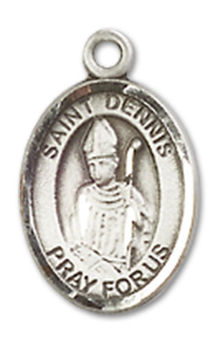 St. Dennis Charm Medal, Sterling Silver, 1/2", Your choice of chain, # 9950