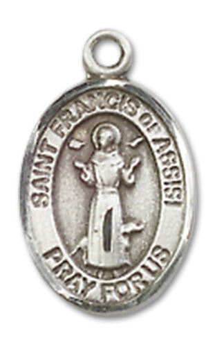 St. Francis of Assisi Charm Medal, Fine Pewter, 1/2", Your choice of chain, # 10335