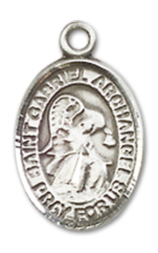 Archangel Gabriel Charm Medal, Fine Pewter, 1/2", Your choice of chain, # 10338