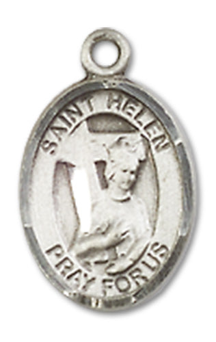 1/2" Fine Pewter St. Helen Charm Medal, Your Choice of Chain, # 10342
