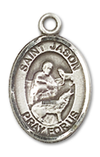 1/2" Fine Pewter St. Jason Charm Medal, Your Choice of Chain, # 10350