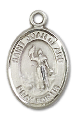 1/2" Fine Pewter St. Joan of Arc Charm Medal, Your Choice of Chain, # 10352