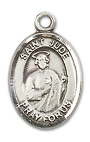 1/2" Fine Pewter St. Jude Thaddeus Charm Medal, Your Choice of Chain, # 10358