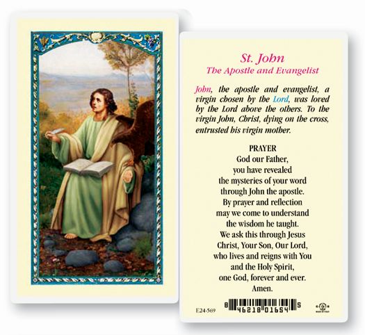 St John Apostle Laminated Holy Card, # 99873