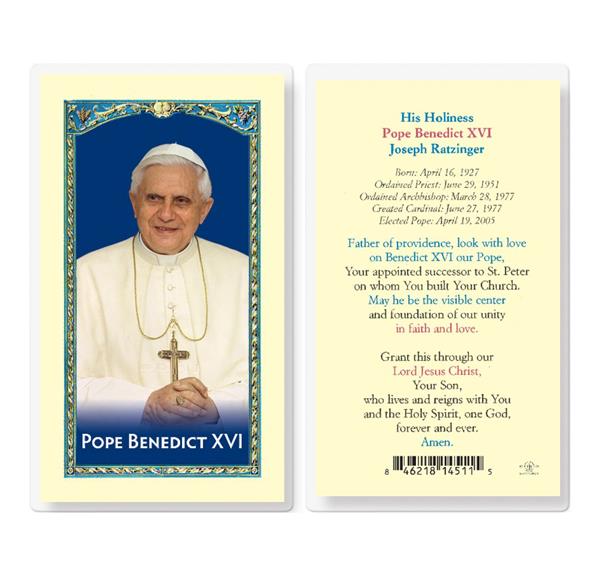 His Holiness Pope Benedict XVI Laminated Holy Cards, 25-Count Value Pack # 99919