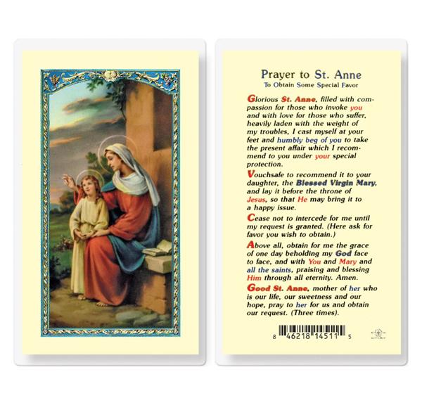Prayer to St. Anne to Obtain Some Special Favor Laminated Holy Cards, 25-Count Value Pack # 99922
