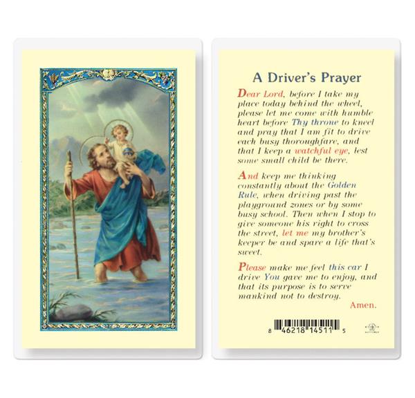 A Drivers Prayer St. Christopher Laminated Holy Cards, 25-Count Value Pack # 99930