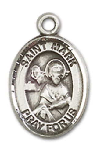 1/2" Sterling Silver St. Mark the Evangelist Charm Medal, Your Choice of Chain, # 9993
