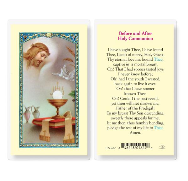Before and After Holy Communion Laminated Holy Cards, 25-Count Value Pack # 99956