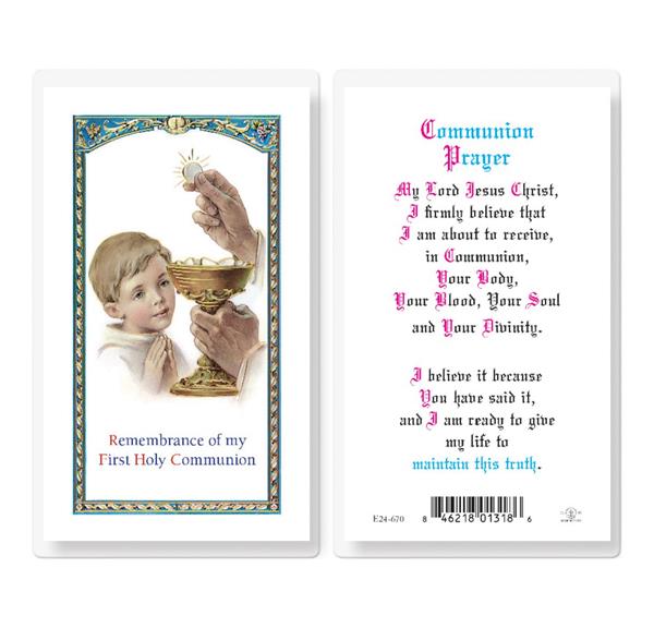 Communion Prayer for Boys Laminated Holy Cards, 25-Count Value Pack # 99959
