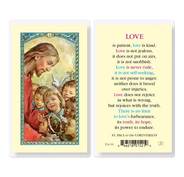 Love is Patient, Love is Kind Laminated Holy Cards, 25-Count Value Pack # 99967