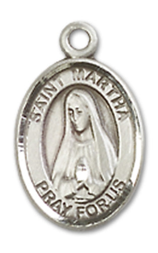 1/2" Fine Pewter St. Martha Charm Medal, Your Choice of Chain, # 10384