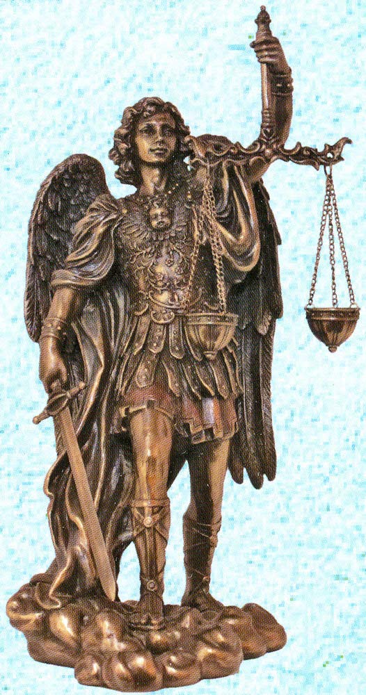 11" St. Michael with Scales, Bronzed Resin, # 63903