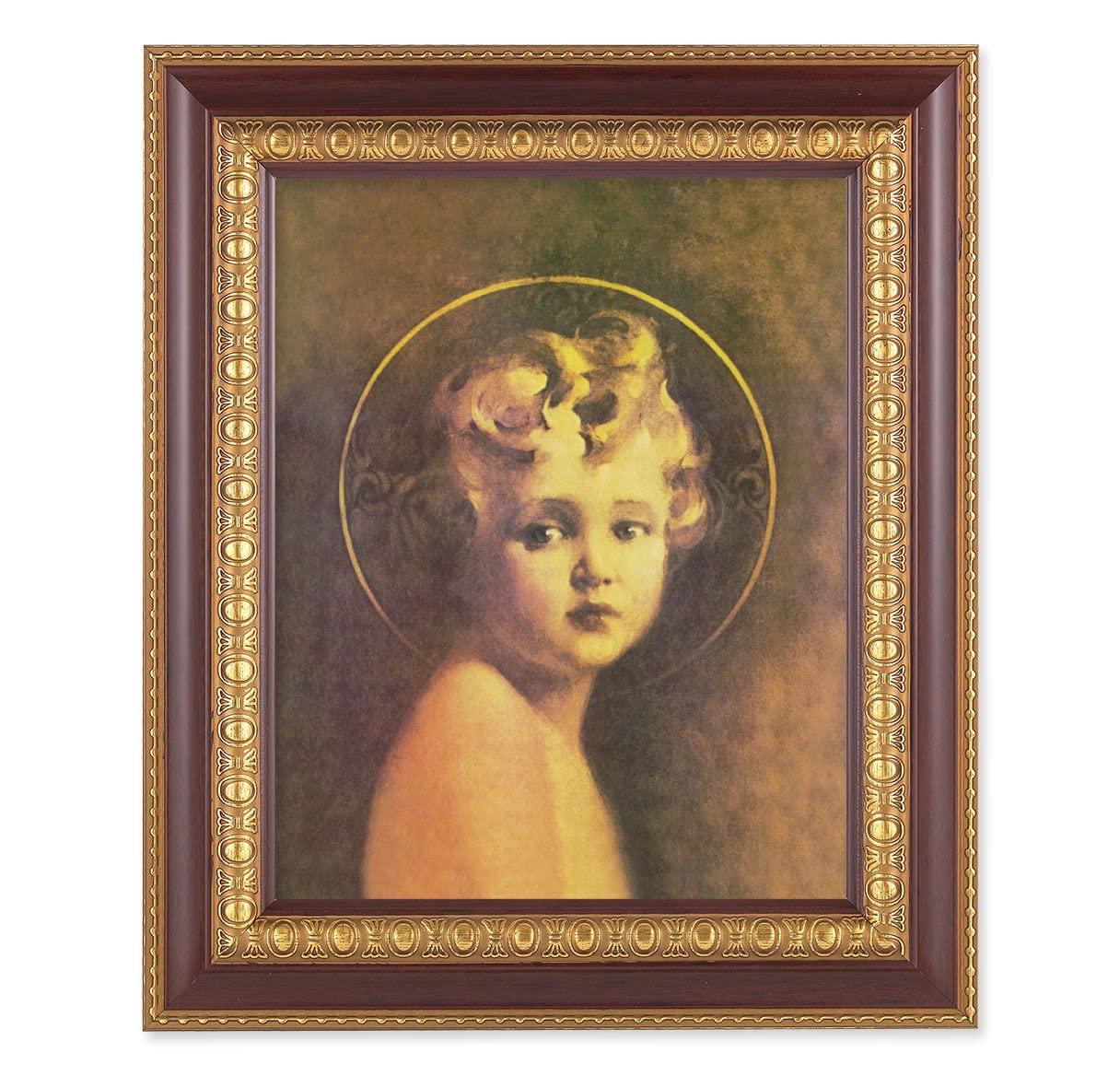 Chambers: Light of The World, 11-1/2"x13-1/2, Cherry Finish with Gold Egg & Dart Frame, Italian Print Under Glass # 25957