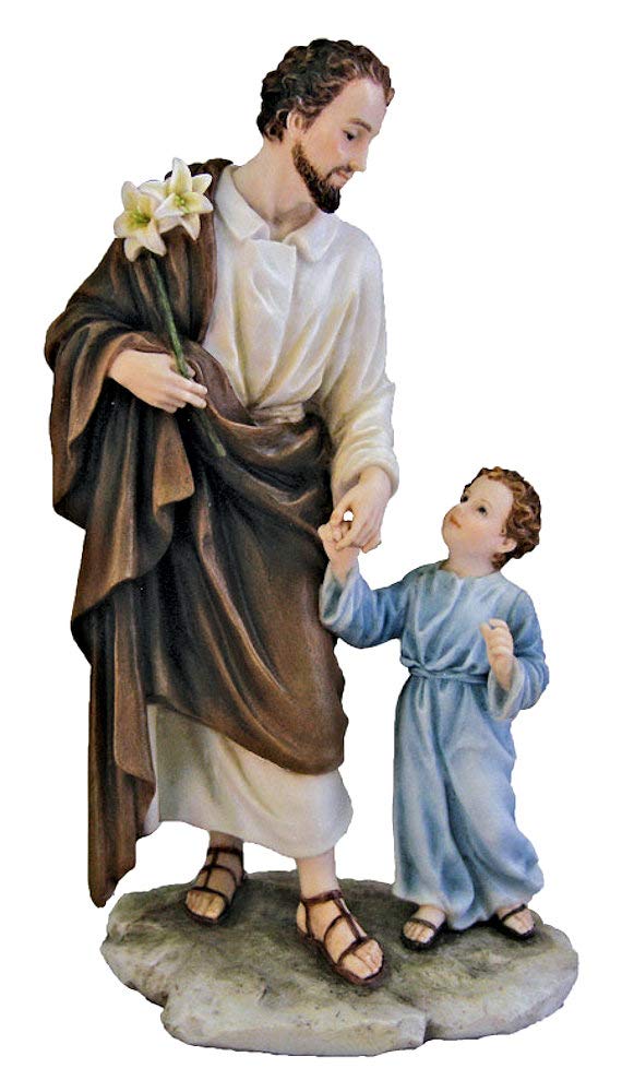 8.25" St. Joseph and Child Statue, Hand Painted, # 92753