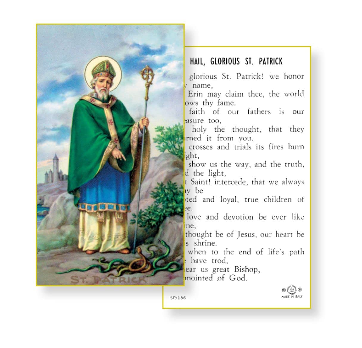 SAINT PATRICK Paper Holy Cards, 2"x4", 100-pack, # 5877