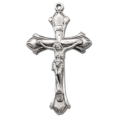 Sterling Crucifix, 1-7/8", Your Choice of Chain, # 96840