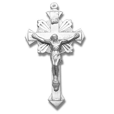 Sterling Crucifix, 1-13/16", Your Choice of Chain, # 96883