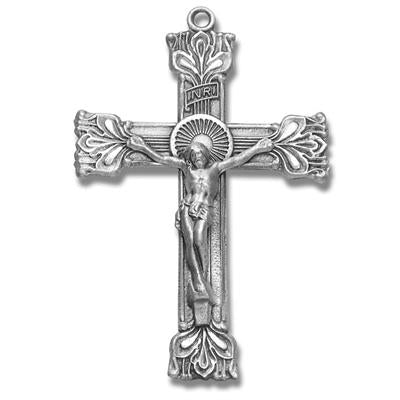 Sterling Crucifix, 2-3/16", Your Choice of Chain, # 96855