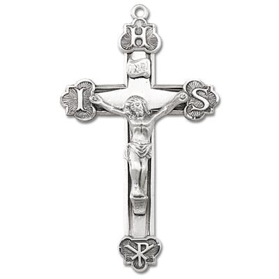 Sterling Crucifix, 1-7/8", Your Choice of Chain, # 96836