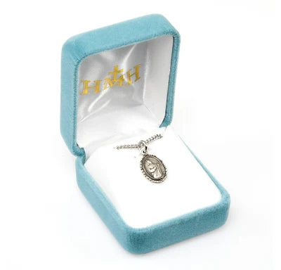Sterling Silver St. Jude Medal, 5/8" overall, 18" Stainless Steel Curb Chain# 29487